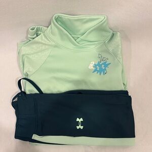 Under Armour Girls Mint Green and Jade Sweatshirt and Sweatpants